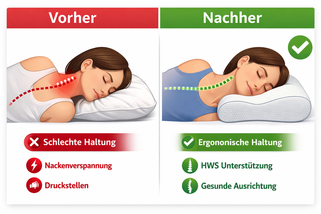 Nackenstützkissen Sanfte Unterstützung für tiefen und entspannten Schlaf (40x60 cm)